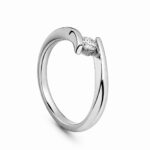 Pierścionek z platyny z diamentem 0,17ct - obrazek 2