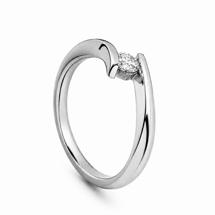 Pierścionek z platyny z diamentem 0,17ct - obrazek 2