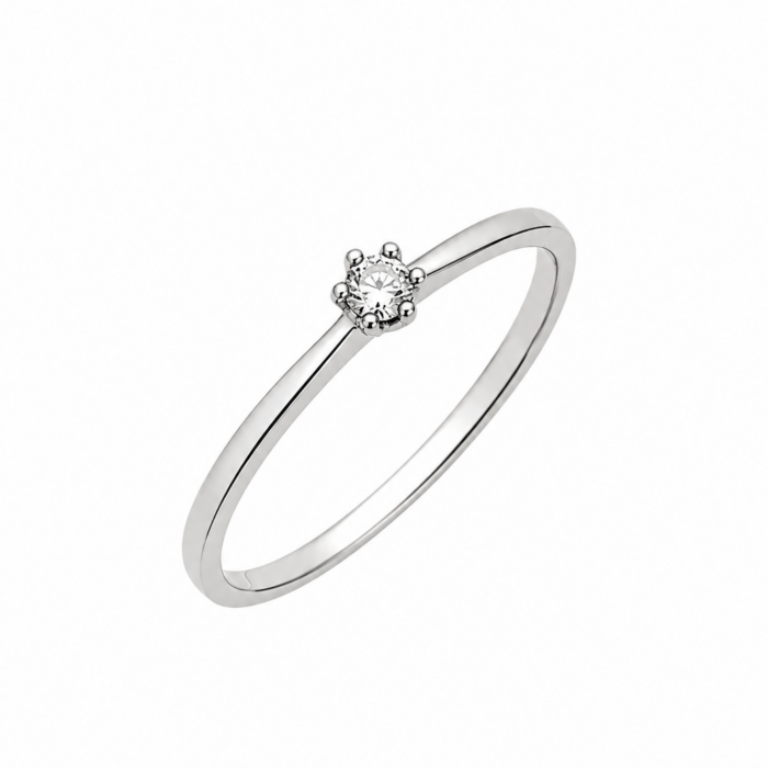 Pierścionek z platyny z diamentem 0,10ct - obrazek 2