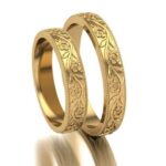 Obrączki złote WD1 z motywem roślinnym