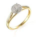 Pierścionek złoty z diamentami