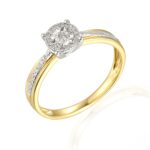 Pierścionek złoty z diamentami