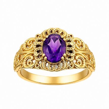 Pierścionek zaręczynowy z szafirem - żółte złoto pr. 585, 1,4 ct