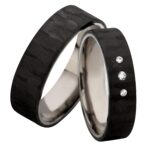 Obrączka carbon ze srebrem SRC7