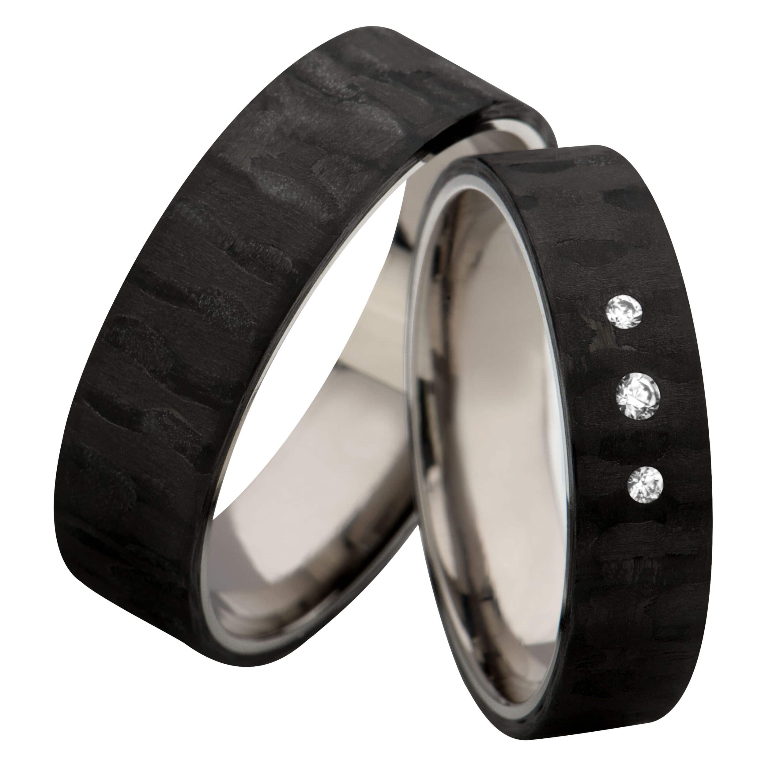 tc7-sc Obrączka carbon ze srebrem SRC7 - obrazek 1