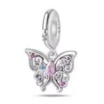 Zawieszka do bransoletki Charms motyl z cyrkoniami