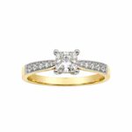 Pierścionek złoty princess z diamentami laboratoryjnymi - obrazek 3